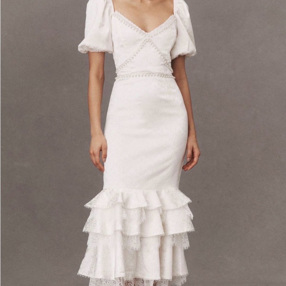 V. Chapman Ruffle Midi Dress